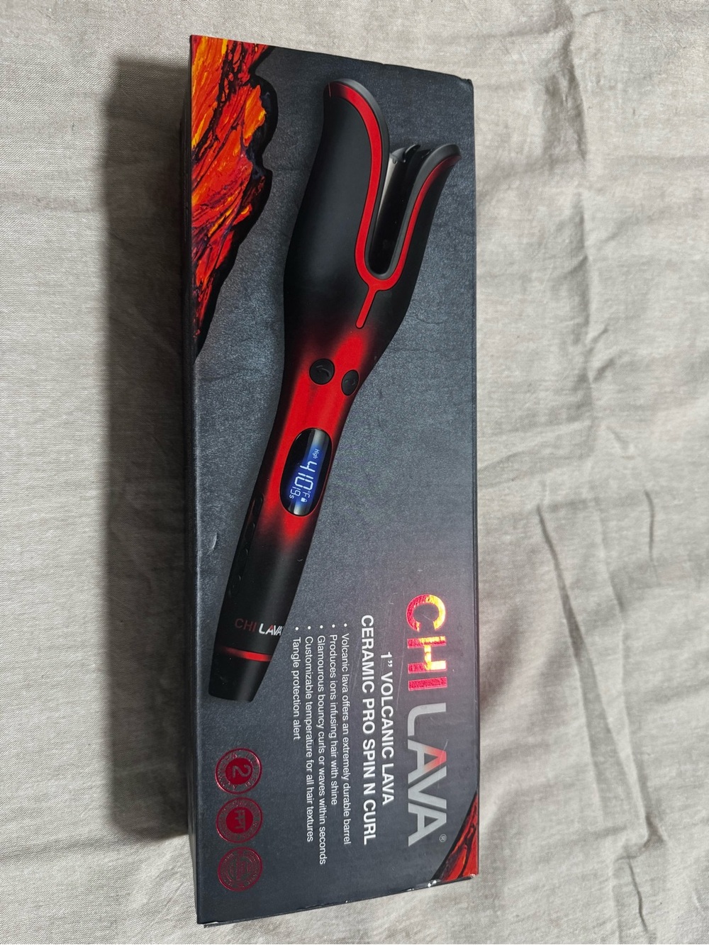 CHI Lava Volcanic Lava Ceramic Pro Spin Curl - Red/Black